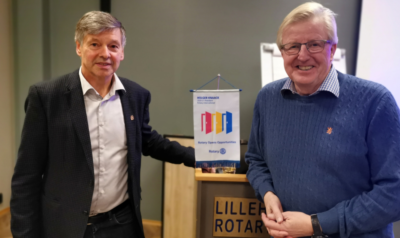 Finn Olsen valgt til ny president i Lillehammer Rotaryklubb for arbeidsåret 2022/23