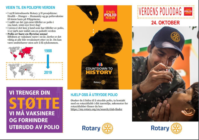 Verdens poliodag 24. oktober, en viktig dag for Rotarianere.