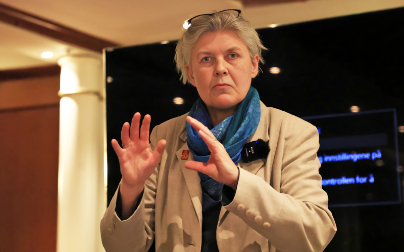 Styremedlem i Rotary International Lene J. Mjerskaug i InterCity møtet 6. mars 2023.