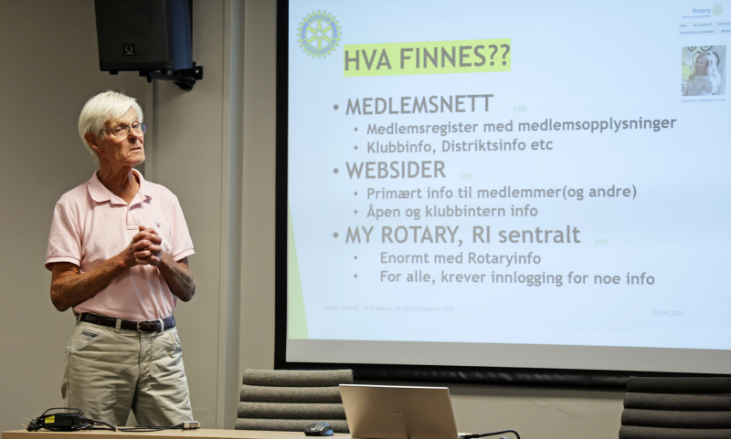 Opplæring og informasjon om teknologi for Rotary i møte 5. september