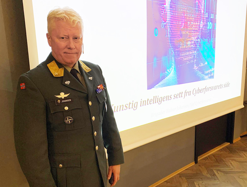 Spennende å høre Halvor Johansen om KI sett fra Cyberforsvaret i Rotarymøtet tirsdag kveld