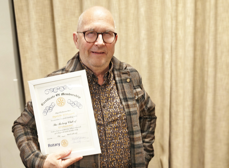 Øystein Silihagen ble i kveld tatt opp som nytt medlem i Lillehammer Rotaryklubb.