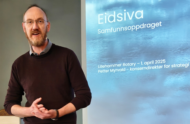 Interessant og engasjerende om Eidsiva i Lillehammer Rotary tirsdag kveld